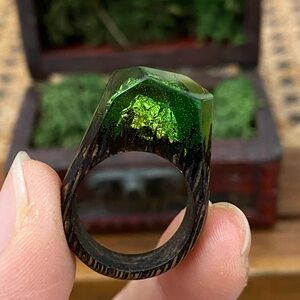Secret Wood Green Millettia Laurentii Forest Ring - Retired Design